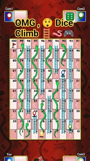 OMG,😲Dice Climb 🪜🪱🎮 |Snakes and Ladders | Classic Ludo Game | 🪱🪜 Gameplay #shorts #game #subscribe 👍