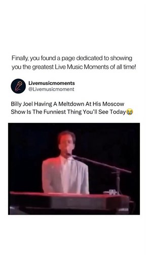 Live Music Moments | Billy Joel’s 1987 concert in Moscow took a sharp turn when he abruptly stopped mid-performance, slammed his microphone stand, and... | Instagram