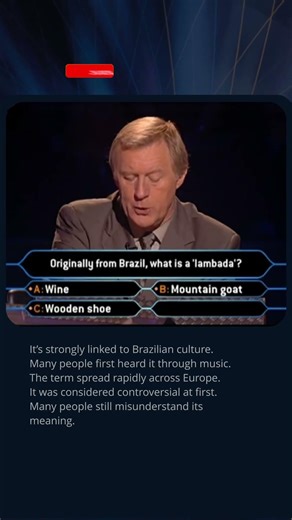 What Is “Lambada”? 🤯 #quiz #millionaire #trivia #didyouknow #brazil #music #culture #dance #gameshow