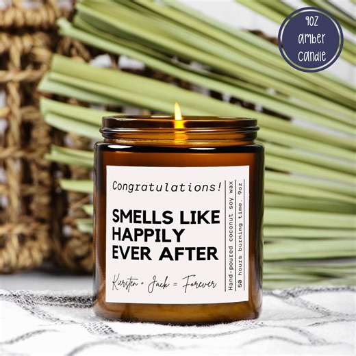 Personalized Newly Engaged Candle, Custom Wedding Gift, Personalized Happily Ever After Keepsake - Etsy