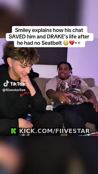 Smiley explains how his chat SAVED him and DRAKE’s life after he had no Seatbelt 😳💔👀 #fyp #viral #fiivestar #smiley #drake