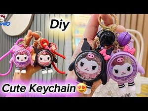 DIY cute keychain/how to make homemade keychain/school hacks / easy craft ideas💡/craft 💖