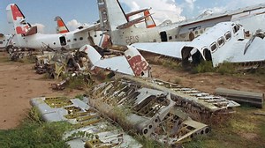 Inside world's BIGGEST plane graveyard where 4k elite aircraft left to rot