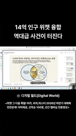 14억_인구_위챗_융합_역대급_사건이_터진다 #DaNang #Crypto #OES #One Ecosystem #DigitalWorld #MiCA