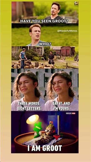 Three Words. Eight Letters. I Am Groot 😂 | Funniest MCU Meme #marvel #avengers #ironman #mcu #shorts