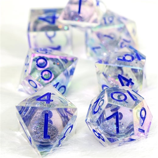 Aurora Liquid Core DND Dice Set ， Iridescent Resin Dice With Silver Glitter ， Dungeons and Dragons Dice ， Handmade RPG Polyhedral Dice - Etsy UK