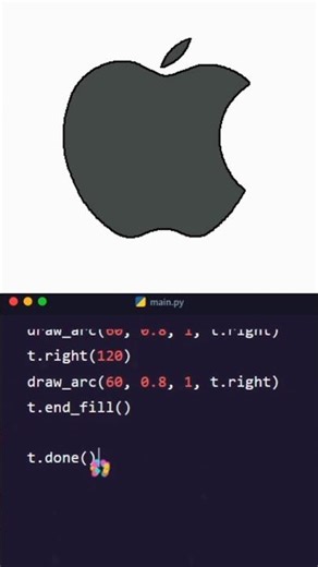 Apple Logo using Python Code 🍎|#shorts