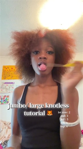 FIRST TIME TRYING LARGE KNOTLESS 🤩🤩 TURN ME UP #hair #tutorial #cute #knotlessbraids #haircolor