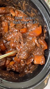 SLOW COOKER BEEF STEW 🍂 THE ultimate cosy comfort food for this stormy weather, and your house will smell simply amazing while it cooks! ✨ Comment ‘recipe’ and the recipe link will be magically sent to your inbox! Let me know if you give it a go!? ✨ The beef just melts in your mouth and this stew is packed full of flavour! You can also find the non-slow-cooker-version in my book, Delicious Gluten Free Meals! 🤗 | Sarah Howells Gluten Free