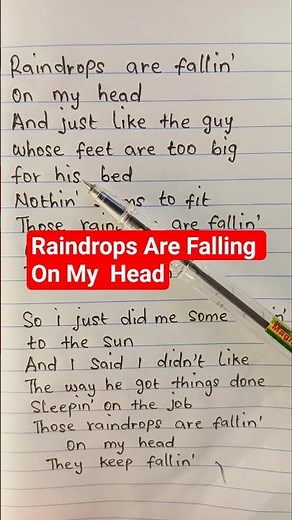 raindrops are falling on my head song lyrics by B.J Thomas #shorts
