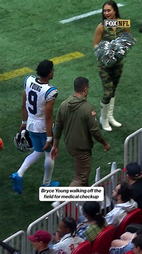 Bryce Young left the field after a tough landing on his shoulder #NFL #Panthers