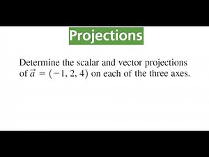 SCALAR & VECTOR Projections Of Vector a On Axes