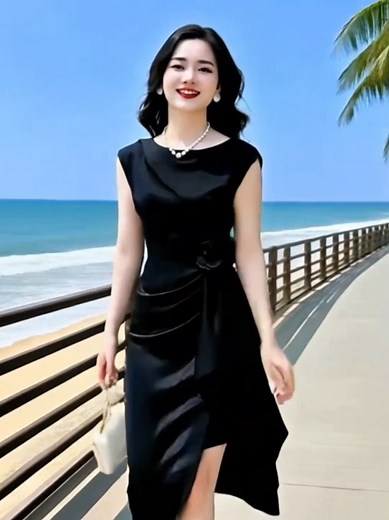 Váy đen thanh lịch cho nữ - Mặc lên là thấy sang liền #vayden #vaynu #vaythanhlich #tiktokshop #thoitrangnu
