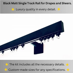 Metal Curtain Rail Track, Matt Black, Single Track, Wall Mounted, Decorative Single Track Rail for Drapes, Curtains & Sheers - Etsy