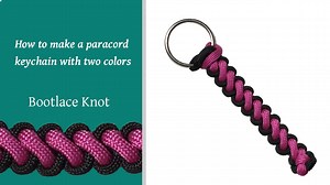 How To Make A Paracord Keychain With Two Colors | Bootlace Knot - Paw-Palz