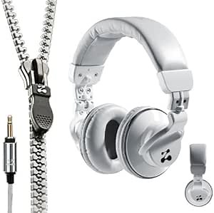 SELECT On-Ear Noise-Isolating Travel Headphones with Tangle Free Zipper Cabling (White)