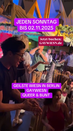 Nur noch 2 Termine: 26.10. und 02.11.25 泌 mit dabei: Queen Amy Strong und Anna Klatsche, dazu Studio aka Manuel Wester, Bar zum schmutzigen Hobby und Daniel Johnson  Sonntag sind GAYWIESN BERLIN: QUEER, DIVERS UND LEGENDÄR! Besuchende aus nah und fern und jeder Couleur sind Willkommen  Infos und Tickets: GAYWIESN.de #gayberlin #queerberlin #queerberlinparty #propagandaparty #gaywiesn #queerewiesn #gaywiesnberlin | Bork Melms | Facebook