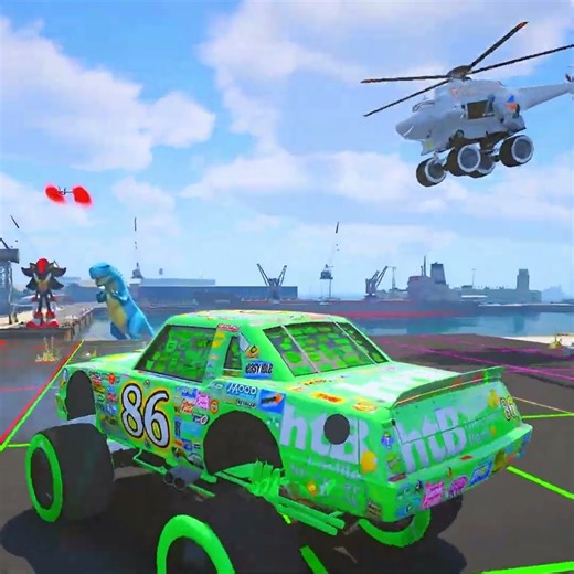 MONSTER CHICK HICKS x MONSTER MATER #gta5 #gta5mods #pixarcars #mcqueen