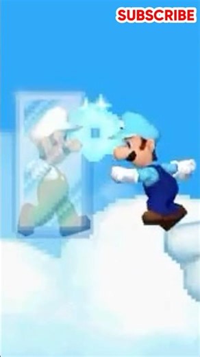 Lil bro got frozen by ice flower 😭 #mario #mariobros #shorts