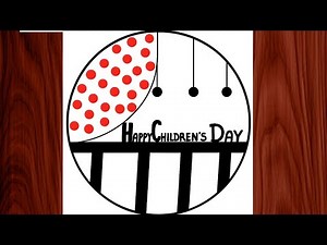 "Easy Children’s Day Circle Art Drawing | Simple Geometric Design for Kids"