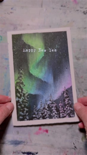 アクリル絵の具で描く美しいオーロラの方法