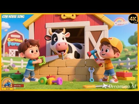 🐮✨ Build Cow House Song for Kids | Fun Farm Building & Moo-Moo Dance! 🧱🎶