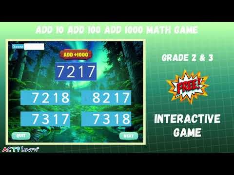 Place Value Pro | Add 10 Add 100 Add 1000 | Math Game for Grade 2 & 3 | ActiLearn