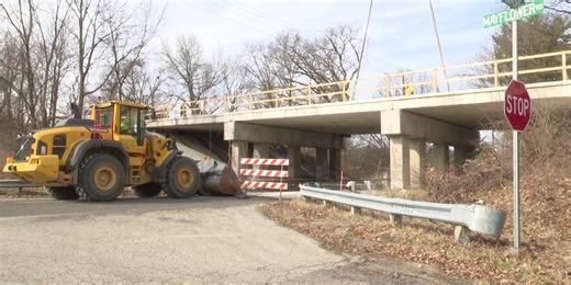 Portion of Mayflower Road closed during bridge construction