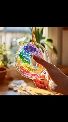 16K views · 64 reactions | Clear Glue Mosaic Suncatcher Craft Materials: Clear school glue Plastic lids Liquid food coloring or acrylic paint or liquid watercolors Full STEP BY STEP in First (C.o.ʍ.m.е.ո.τ)  Enjoy ❤️ | Charming Recipes | Facebook