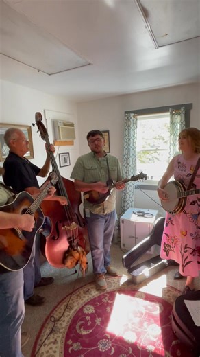 Warming up backstage for the Uncle Pen Days Festival at Bill Monroes Music Park. We had a great time playing and hanging out with everyone this weekend! Photos coming soon! | Backwoods Bluegrass