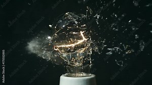 Translucent Light Bulb Explodes at 2000fps Super Slow Motion Stock Video