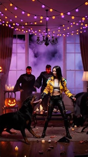 Rottweiler Defends Rumi's Halloween Party!