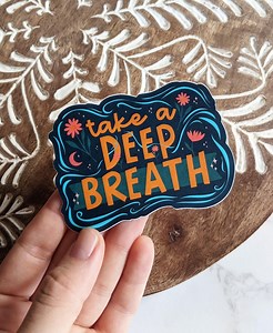 Deep Breath Vinyl Sticker: Waterproof Mental Health Decal - Etsy