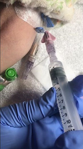 How to flush a PICC line swab 15 sec, unlock the line, push the air bubbles out #shorts