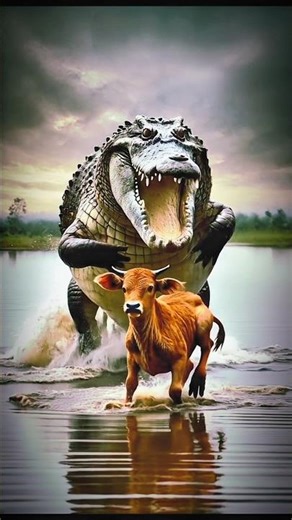 “The crocodile ate the cow's baby"