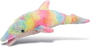 DolliBu Rainbow Dolphin Stuffed Animal – Soft Huggable Dolphin Stuffed Toy, Adorable Playtime Ocean Plush Toy, Cute Cuddle Gifts for Kids and Adults – 18 Inches