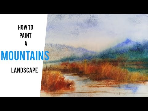 How to paint a mountain landscape with Watercolor/relaxing Watercolor painting 🖌️✨