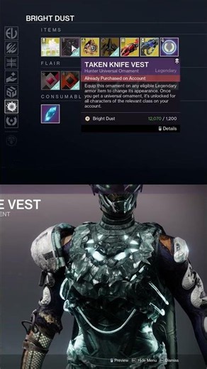 TAKEN KNIFE CHEST For Bright Dust Destiny 2 #destiny2 #destiny2fashion #trueendgame #wewantdestiny3