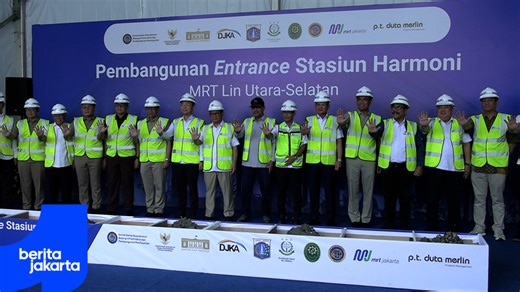 Pramono Conducts Groundbreaking for Harmoni MRT Station Entrance Construction | Beritajakarta.id