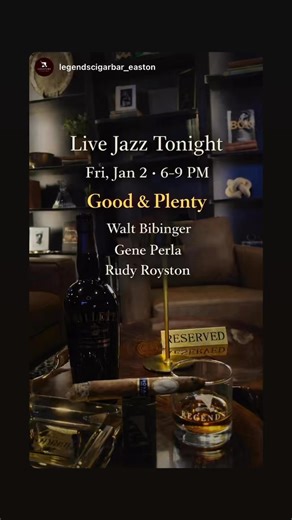 Tonight at Legends Cigar Bar in Easton! | Gene Perla