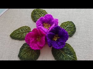3D embroidery |Super Easy Woolen Flower | Amazing Trick - Wool Thread | New Design