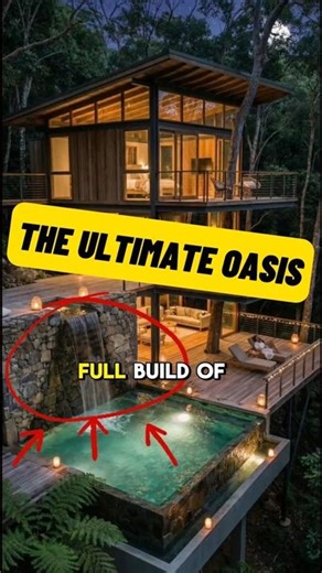 We Built a Modern Oasis with a Waterfall Dipping Pool #shorts #construction #america