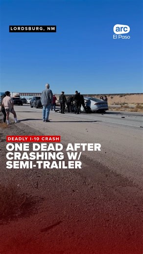 One person is dead after a car crashed into a semi-trailer when the car crossed into incoming traffic on I-10 near Lordsburg, Friday afternoon. 📷: FitFam https://cbs4local.com/newsletter-daily/car-crash-on-i-10-near-lordsburg-leaves-one-dead-after-crashing-with-semi-trailer-new-mexico-nm-nmdot-honda-accord-interstate-department-transportation-state-police-nmsp #DeadlyCrash #Wreck #Semi-trailer | ARC El Paso
