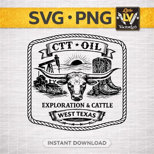 CTT Oil Exploration & Cattle SVG PNG Texas Longhorn Western Boots Oilfield Shirt Design Digital Download - Etsy Canada