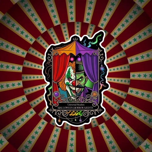 Jack the Clown & Dr. Oddfellow Sticker | Universal Studios Orlando Halloween Horror Nights 2026 | HHN
