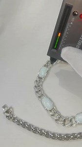 Cuban Link Chain Opal & Diamonds - 18k White Gold - Etsy