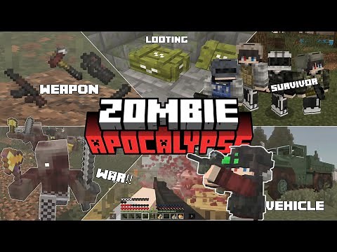 Best Combine Zombie Apocalypse Addons For MCPE 1.21+! | Survival Horror! (Minecraft Bedrock 2025)
