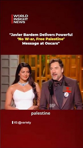 "No W-ar, Free P@lestine" | Javier Bardem Delivers Powerful Message at Oscars.
