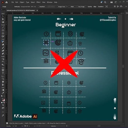 Tips for adjusting icon sizes to be uniform like a PRO #shorts #illustrator #tutorial