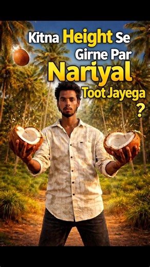 How High Can a Coconut Fall Before It Breaks? 🥥😱 #coconutexperiment #heightexperiment